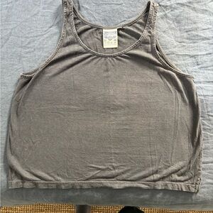 Jungmaven Gray Cotton and Hemp Cropped Tank